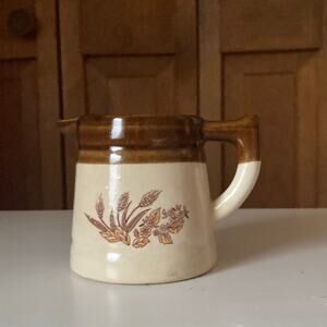 Vintage Stoneware Wheatflower Creamer